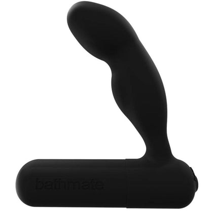Close-up do BATHMATE Massageador Prostático e Períneo Vibratório, mostrando seu design ergonômico e material de silicone.
