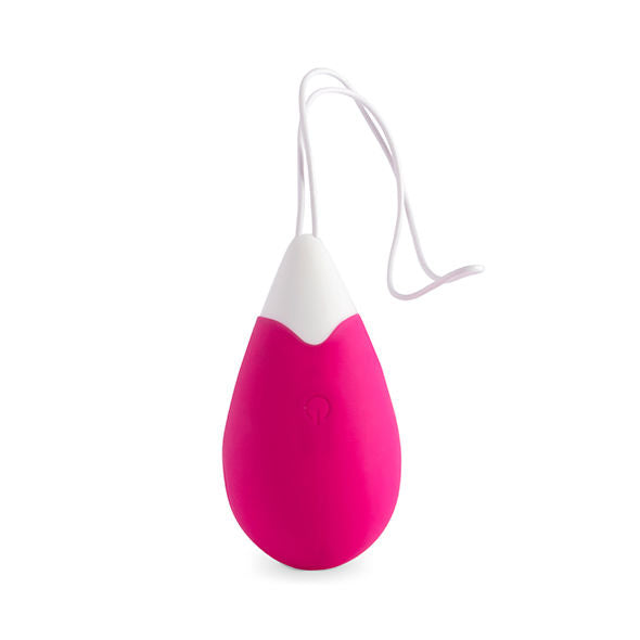 Close-up do Ovo Vibrador Intense Jan com Controle Remoto Recarregável Rosa, destacando seu design em silicone macio.