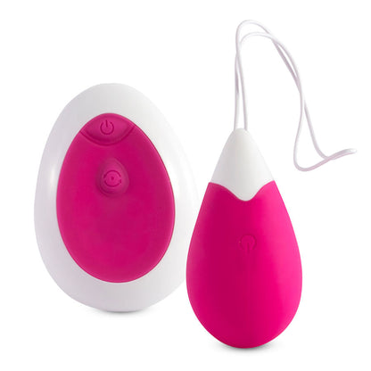 Close-up do Ovo Vibrador Intense Jan com Controle Remoto Recarregável Rosa, destacando seu design em silicone macio.