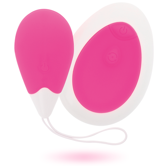 Close-up do Ovo Vibrador Intense Jan com Controle Remoto Recarregável Rosa, destacando seu design em silicone macio.