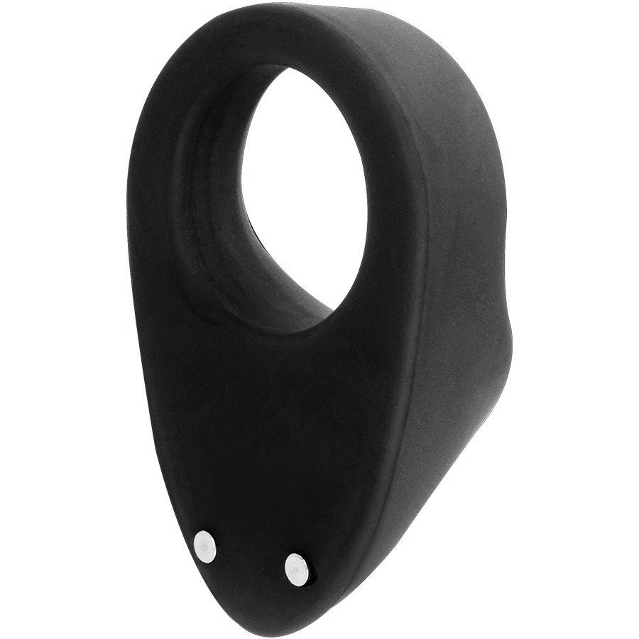 Close-up do INTENSE Anel Vibrador Recarregável OTO Preto, destacando o seu design ergonómico e material de silicone suave.