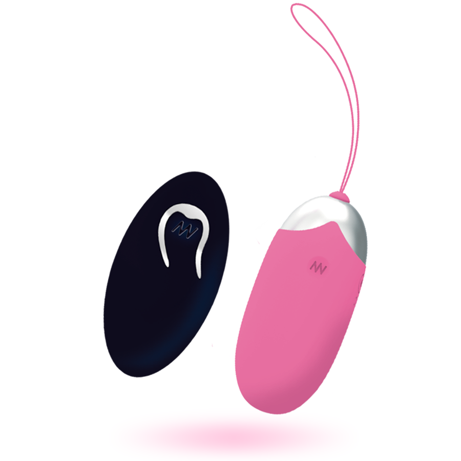 Close-up do Ovo Vibrante INTENSE Flippy II Rosa com Controle Remoto, destacando seu design e textura de silicone.