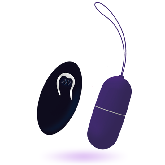 Close-up of the INTENSE Flippy I - Ovo Vibratório com Controle Remoto Roxo, highlighting its smooth silicone texture and compact design.
