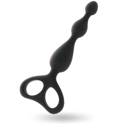 Close-up do Dilatador Anal INTENSE Danti Preto, mostrando seu material de silicone suave e design ergonómico.