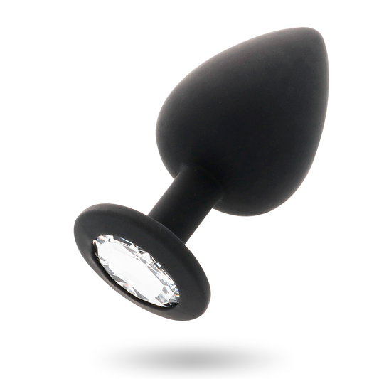 Close-up do Plug Anal INTENSE Shelki S Preto, mostrando sua textura de silicone macio e base elegante.