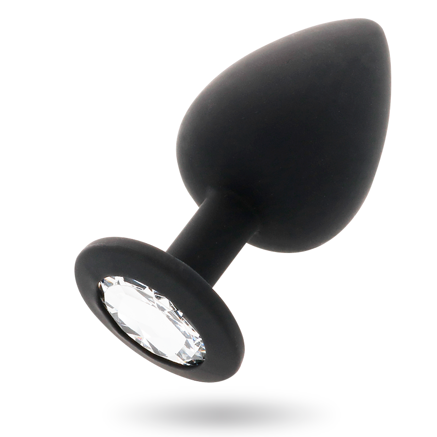 Close-up do Plug Anal Intense Shelki M em silicone macio preto