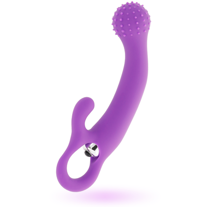 Vibrador Intense Naila de silicone roxo para estimulação do Ponto G e Clítoris, mostrando a sua forma ergonómica e textura macia.
