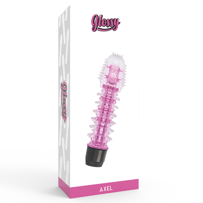Vibrador GLOSSY Axel Rosa de TPE, ergonômico e à prova d'água para prazer íntimo