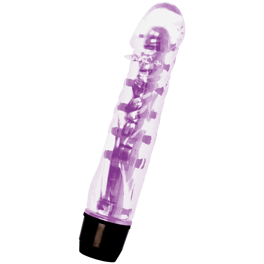 Close-up do Vibrador GLOSSY Lenny Roxo, destacando seu design ergonômico e material TPE.