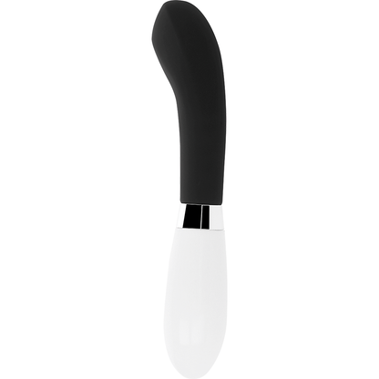 Vibrador GLOSSY John Curvo Preto com 10 funções, feito em silicone macio e à prova de água.