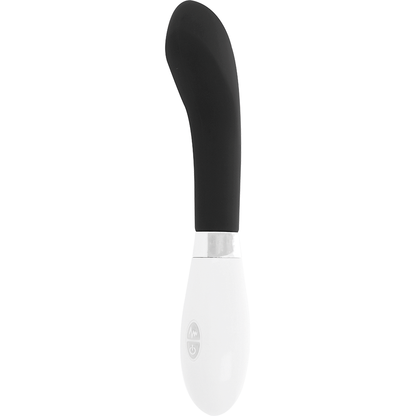 Vibrador GLOSSY John Curvo Preto com 10 funções, feito em silicone macio e à prova de água.
