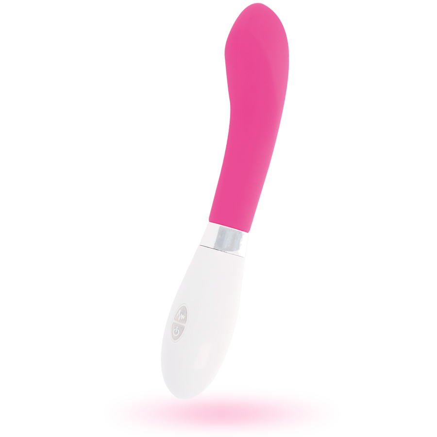Vibrador Curvo GLOSSY John Rosa em silicone com design ergonómico