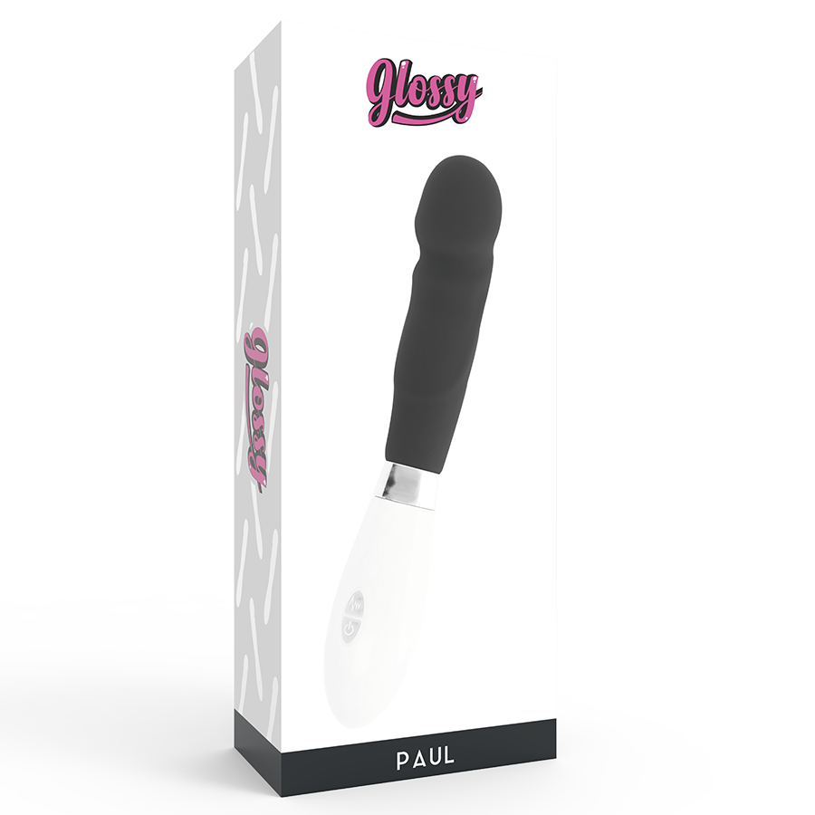 GLOSSY Vibrador Paul Realista Preto com 10 Funções
