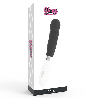 GLOSSY Vibrador Paul Realista Preto com 10 Funções
