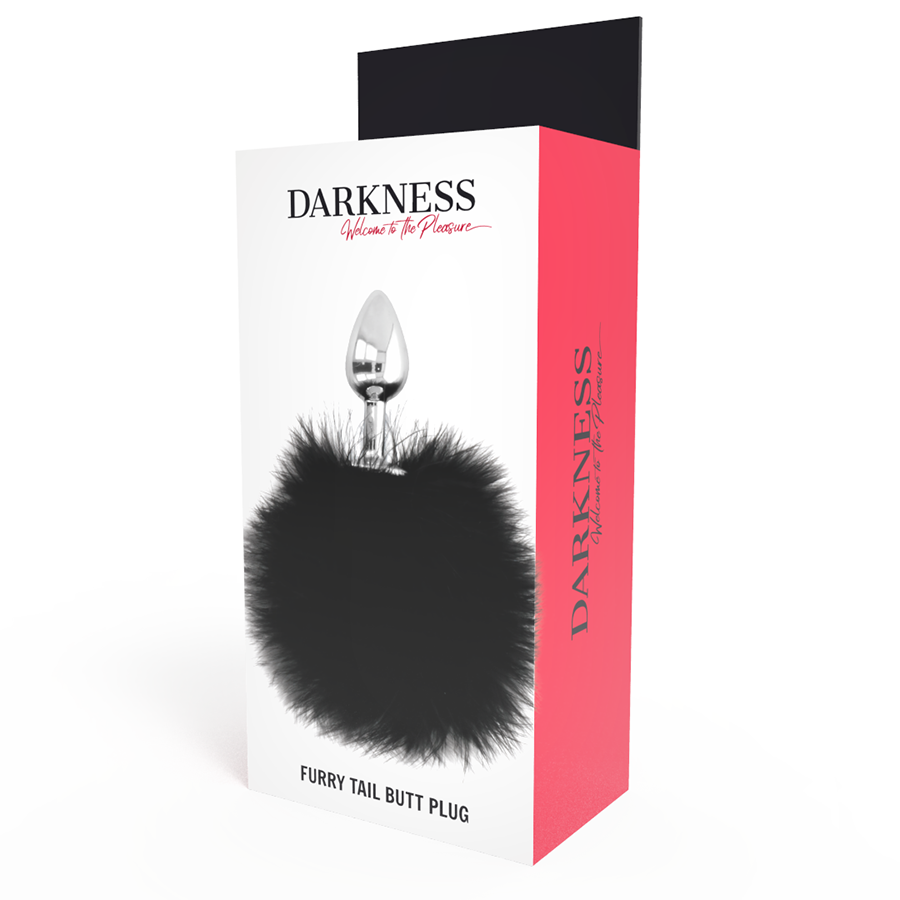 Darkness Plug Anal com Cauda Extra Preta 7cm, para estimulação e fetiche.