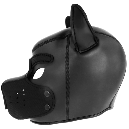 Máscara de Neoprene para Cães DARKNESS M com focinho removível e língua vermelha.