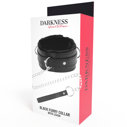 Colar de postura DARKNESS confortável com corrente de couro para BDSM