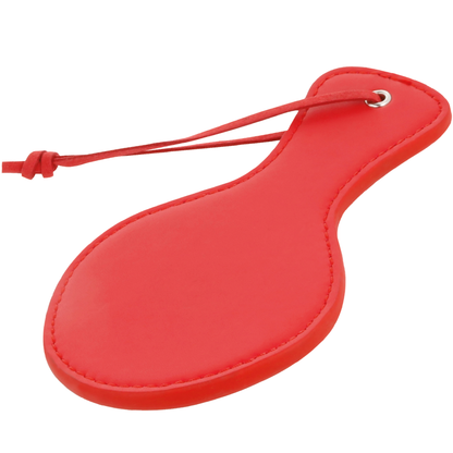 Darkness Pá Fetiche Redonda, um acessório BDSM em vermelho com detalhes em preto para jogos de dominação e submissão.