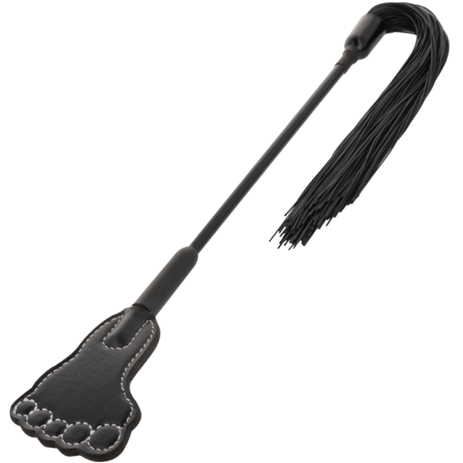 Chicote DARKNESS Dupla Ação para fetiche e BDSM, com cabo e ponta de PVC