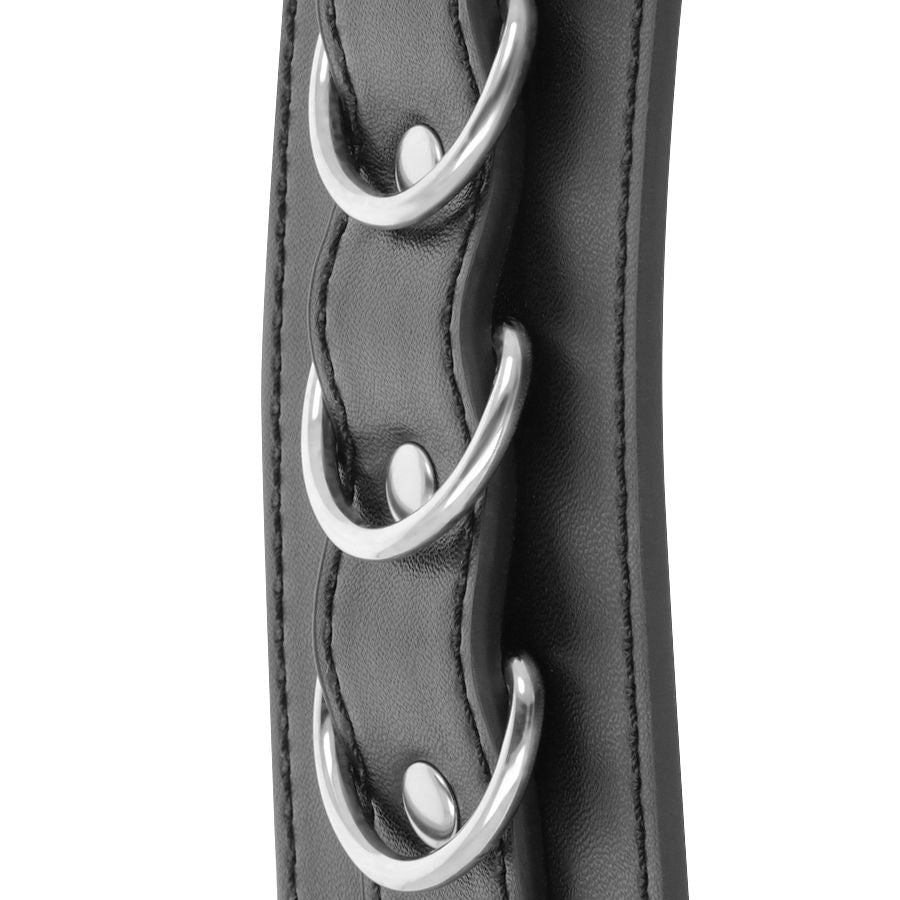 DARKNESS Algemas de Couro PVC Ajustáveis Pretas para BDSM e Fantasias