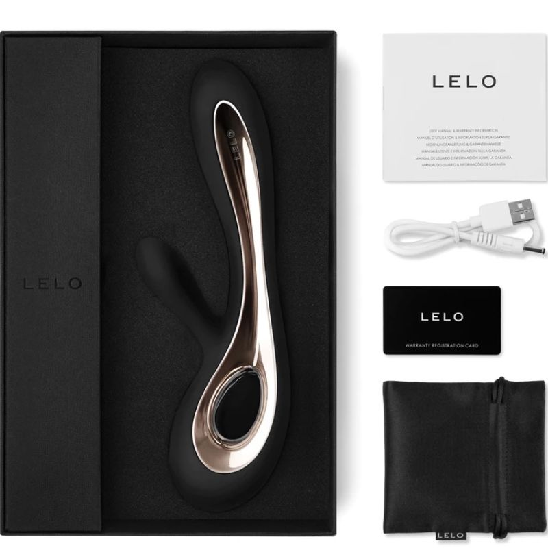 LELO Vibrador Soraya 2 preto, design ergonómico com estimulador clitoriano e ponta para Ponto G.