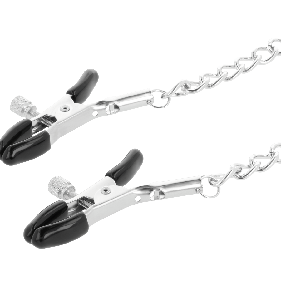 Pinças de Mamilos Ajustáveis de Metal Darkness para estimulação BDSM.