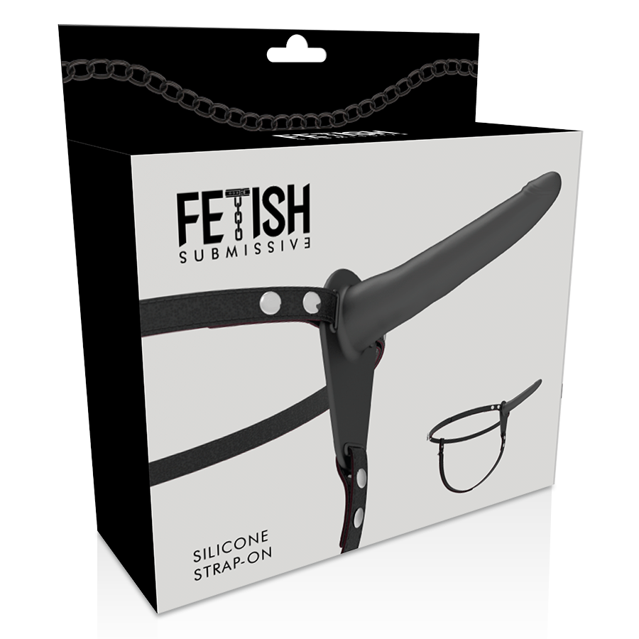 Close-up of the Fetish Submissive Silicone Harness 15 cm, showing its soft black texture and ergonomic design.