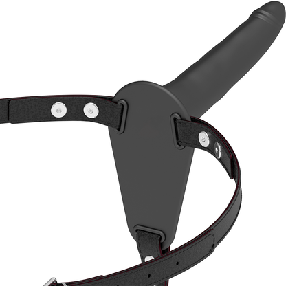 Close-up of the Fetish Submissive Silicone Harness 15 cm, showing its soft black texture and ergonomic design.