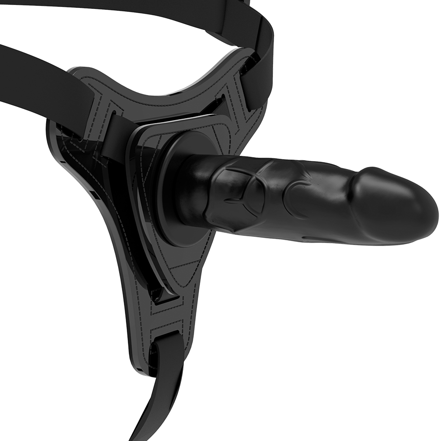 Arnês Dildo Fetish de silicone realista preto 15cm para penetração e jogos BDSM