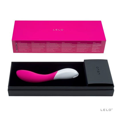 Close-up of the LELO MONA 2 Vibrador Cerise, showcasing its ergonomic design and smooth silicone texture.