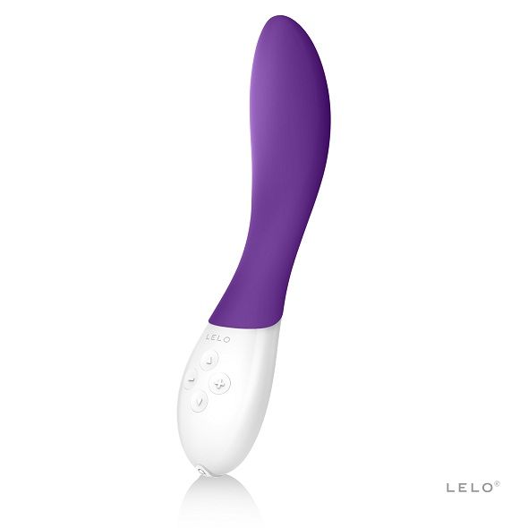 Close-up do LELO Vibrador Mona 2 Roxo, destacando o design ergonómico e a textura suave de silicone.