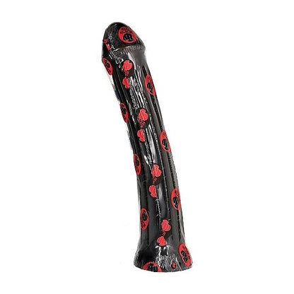 ALL BLACK Dildo Plug de 31cm com sulcos profundos e toque macio para prazer anal.