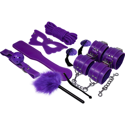 Kit BDSM Fetish Série Roxa EXPERIENCE com 8 peças para exploração sensual e segura