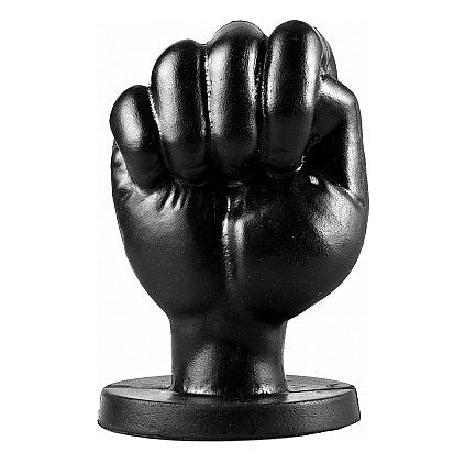 Close-up of the ALL BLACK Plug Anal Formato Punho 13 cm, highlighting its unique design and smooth finish.