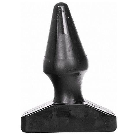 ALL BLACK Plug Anal Cónico de 16 CM em PVC preto, ideal para estimulação anal.