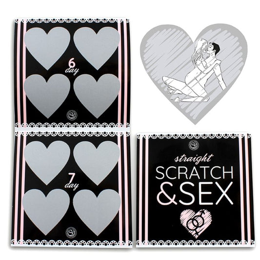 Jogo Scratch & Sex SecretPlay para casais, mostrando cartões de raspar e o conceito de jogo erótico.