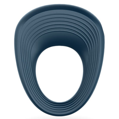 Anel vibrador Satisfyer 2 para estimulação peniana e clitoriana, feito de silicone azul e recarregável via USB.