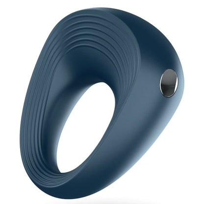 Anel vibrador Satisfyer 2 para estimulação peniana e clitoriana, feito de silicone azul e recarregável via USB.