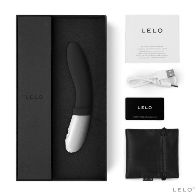 Vista detalhada do LELO Billy 2 Vibrador Anal Masculino Recarregável Preto, destacando seu design ergonómico e silicone suave.