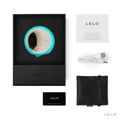 Close-up of the LELO Estimulador de Sexo Oral ORA 3 Aqua, showing its ergonomic design and premium silicone texture.