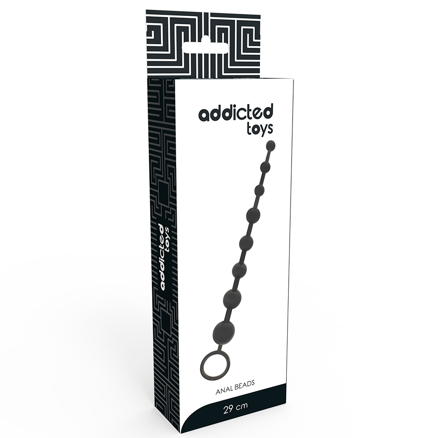 ADDICTED TOYS Contas Anais Pretas 29cm para prazer anal seguro e suave.