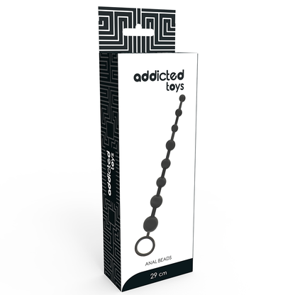 ADDICTED TOYS Contas Anais Pretas 29cm para prazer anal seguro e suave.