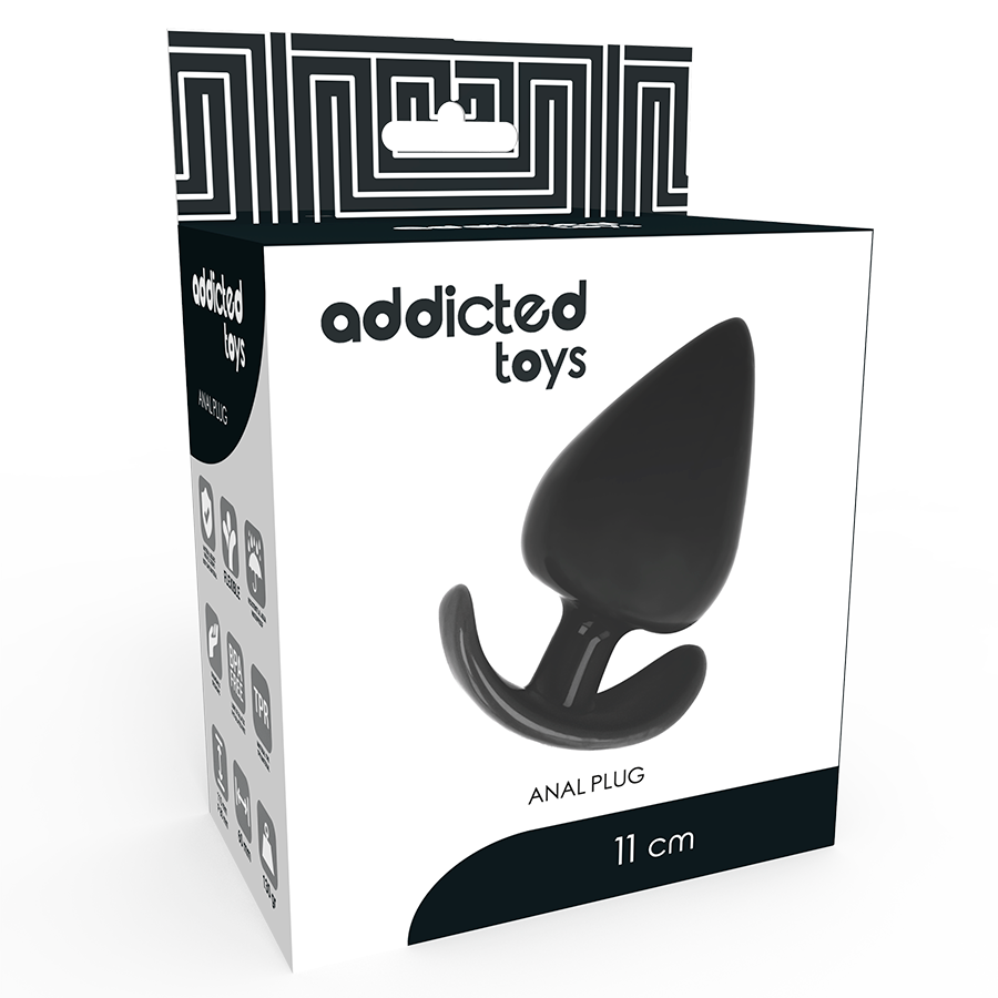 Close-up of the Addicted Toys Plug Anal 11cm showing its ergonomic design and smooth TPR material.