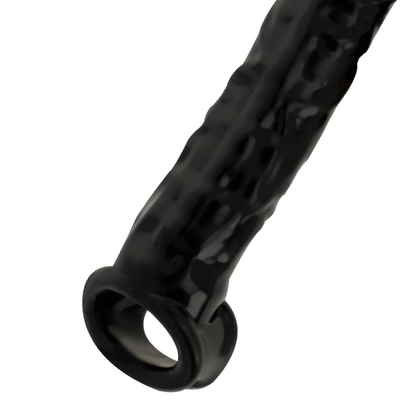 Extensor peniano preto ADDICTED TOYS, com anel para testículos e material macio para aumento de comprimento e circunferência.