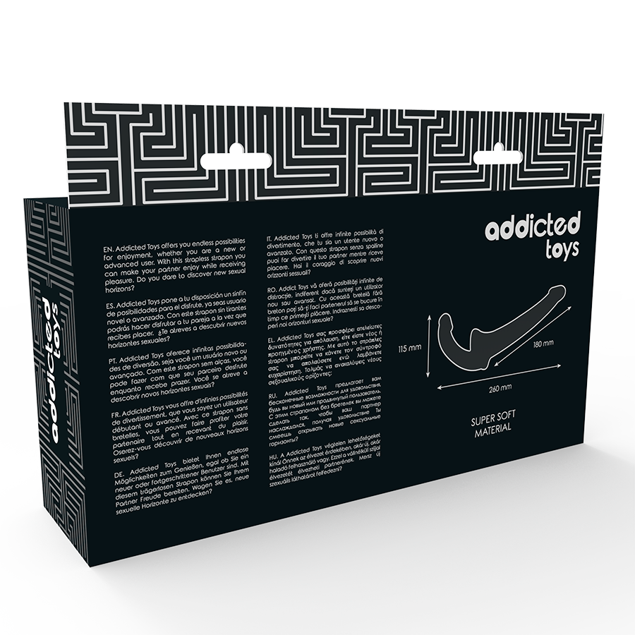 ADDICTED TOYS Dildo Sem Arnês com Nervuras e Estimulação G-Spot, em detalhe.