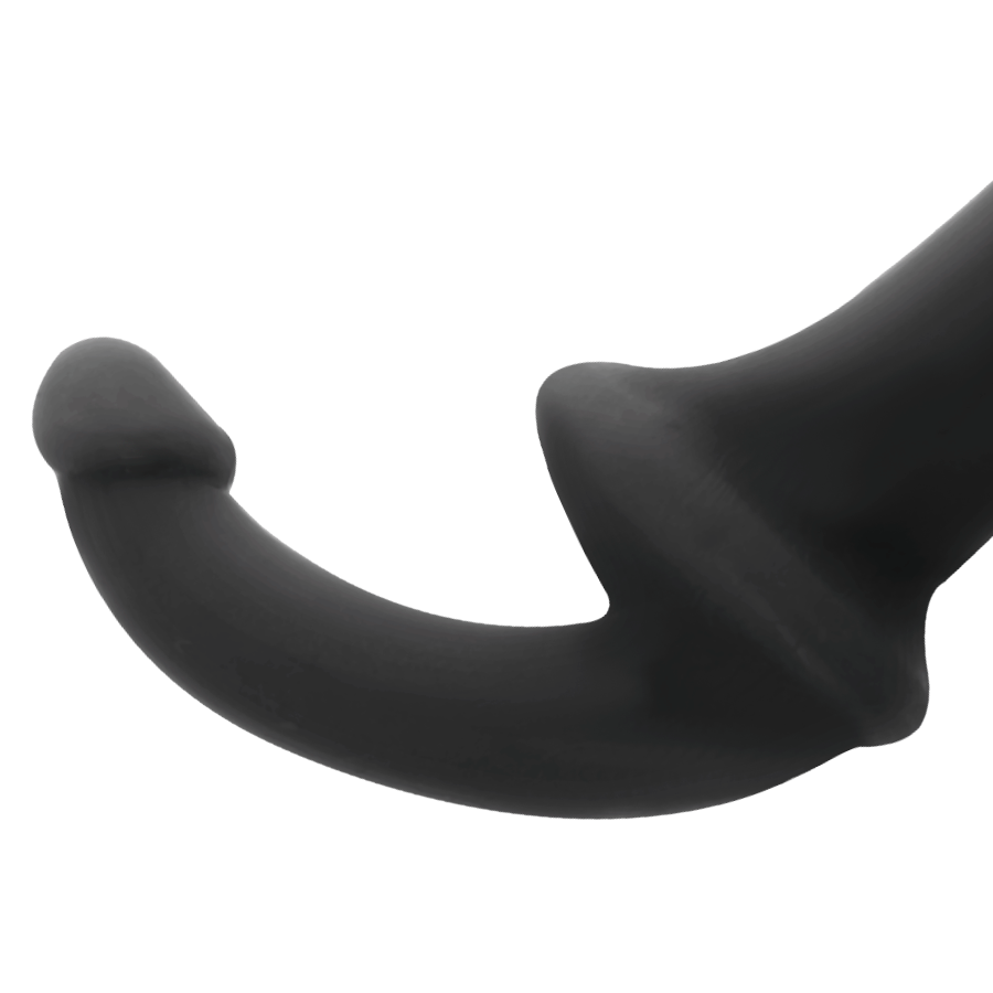 ADDICTED TOYS Dildo Duplo Sem Arnês Preto, detalhe de textura e formato ergonómico para estimulação do ponto G.
