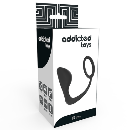 ADDICTED TOYS Plug Anal Ergonómico com Anel Peniano Integrado, textura macia e design inovador