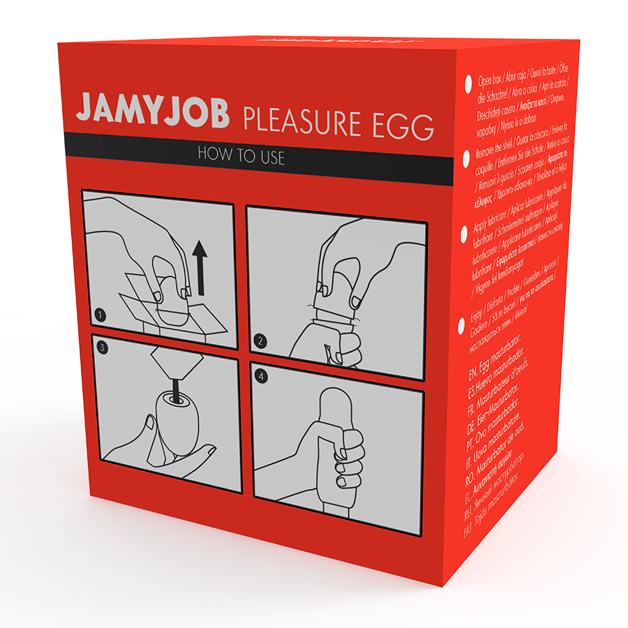 Masturbador de Ovo JAMYJOB com interior texturizado e estojo discreto