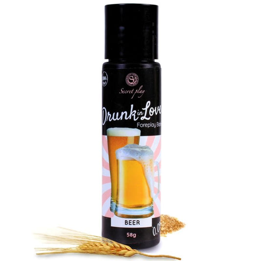Secret Play Drunk in Love Lubrificante Sabor Cerveja 60ml, para momentos de prazer comestível.