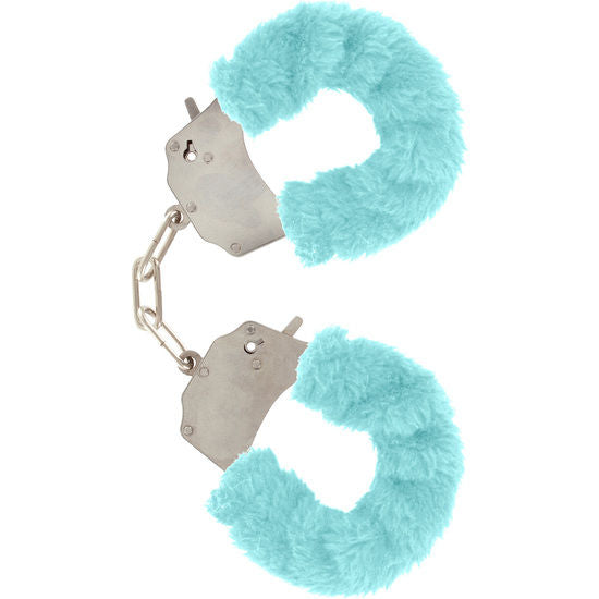 TOYJOY Algemas de Pulso Furry Fun Azuis com Pelúcia Macia e Corrente